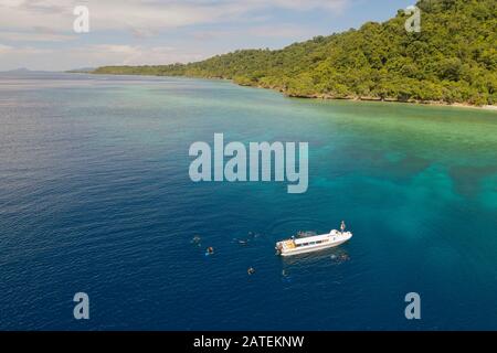 Luftbild zur Insel Selayar, Südsulawesi, Indonesien, Flores Meer Stockfoto