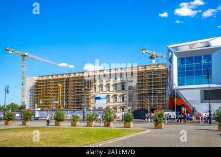 Baustelle Schloss Berlin, Deutschland Stockfoto