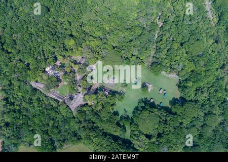 Luftaufnahme der Ausgrabung von den Maya-Copan-Ruinen, Honduras Copan Ruinas, Honduras Stockfoto