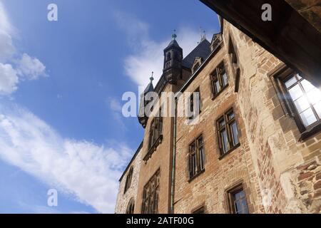 August 2018 - Wernigerode/Deutschland: Schloss Wernigerode im Harz, Deutschland Stockfoto