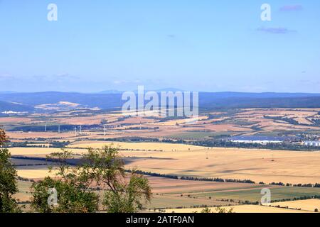 Malerische Aussicht vom Kyffhaeuser Denkmal in die Harzlandschaft Stockfoto