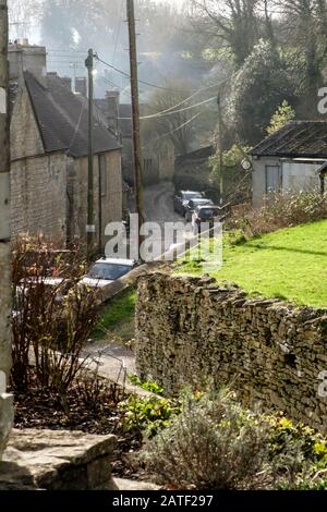 BISLEY, ein kleines Dorf in Gloucestershire in den südlichen Cotswolds, Liegt Wenige Kilometer östlich der beliebten Stadt Stroud. Stockfoto