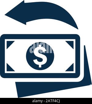Symbol für Geldrückerstattung, schnelle Bargeldrückgabe für jede Verwendung wie Printmedien, Internet, Bilder, kommerzielle Nutzung oder jede Art von Designprojekt. Hoffe, diese Ikone hilft Stock Vektor