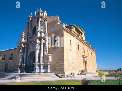 Fassade des Heiligtums. Caravaca de la Cruz, Provinz Murcia, Spanien. Stockfoto