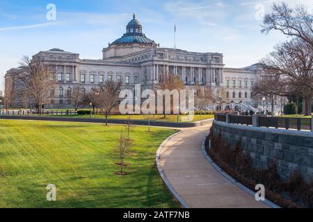 Blick auf das Thomas Jefferson Building in der Library of Congress am Weihnachtstag 2019. Washington DC. USA Stockfoto