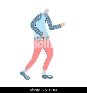 Senioren-Läufer. Alte Frau beim Joggen isoliert. Vektordesign. Stock Vektor