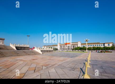 Großer Saal des Volkes, Platz des Himmlischen Friedens, Peking, Volksrepublik China Stockfoto