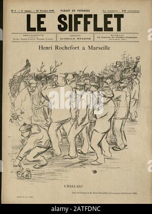 Die Dreyfus-affäre 1894-1906 - Le Sifflet, 10. Februar 1899 - Französische illustrierte Zeitung Stockfoto