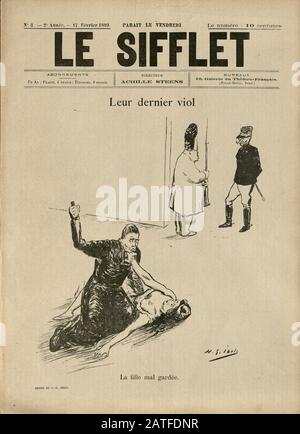 Die Dreyfus-affäre 1894-1906 - Le Sifflet, 17. Februar 1899 - Französische illustrierte Zeitung Stockfoto