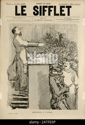 Die Dreyfus-affäre 1894-1906 - Le Sifflet, 12. Mai 1898 - Französische illustrierte Zeitung Stockfoto