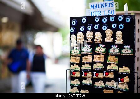 Erinnerungsmagnet aus Athen Griechenland Stockfoto