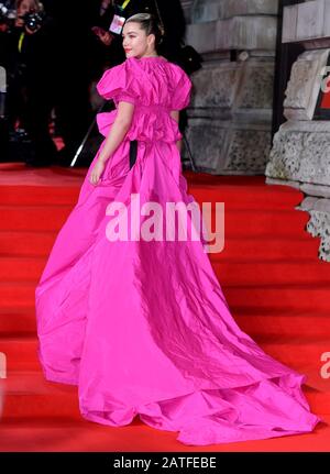 Florence Pugh nimmt an den 73. British Academy Film Awards in der Royal Albert Hall in London. Stockfoto