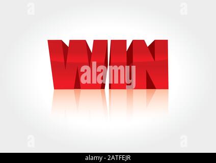 Vector 3d Win Banner Design isoliert auf einem weißen Hintergrund Stock Vektor