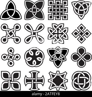 Sammlung von Celtic Knot Designs im Vektorformat Stock Vektor