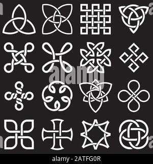 Sammlung von Celtic Knot Designs im Vektorformat Stock Vektor