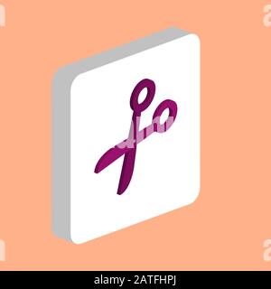 "Pruner", "Schere Einfach"-Vektorsymbol. Designvorlage für Symbole für Web Mobile UI-Element. Perfektes Farb-Isometrisches Piktogramm auf 3D-weißem Qua Stock Vektor