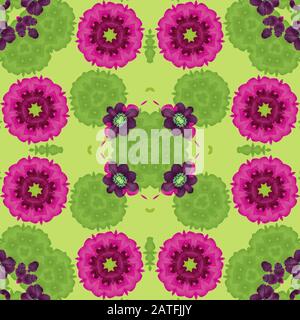 Nahtloser Materialhintergrund mit lila-, lila-, pink- und olivfarbenem Muster Stockfoto