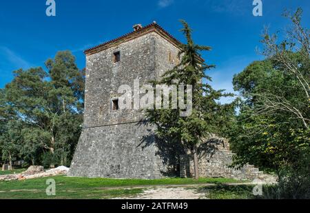 Venetian Tower, 16. Jahrhundert, archäologische Stätte Butrint, UNESCO-Weltkulturerbe, Albanien Stockfoto