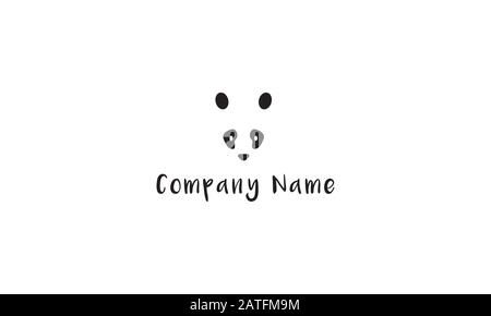 Vektorlogo, auf dem ein abstraktes Bild des Kopfes eines Pandas abgebildet ist. Stock Vektor