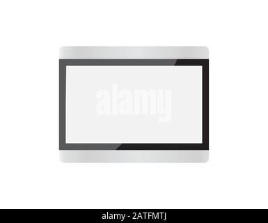 Realistisch leerer Kunststoff moderner horizontaler Bilderrahmen isoliert auf weißem Hintergrund. Vektor-Glas-Bilderrahmen für Wand- und Innengestaltung. A4 V Stock Vektor