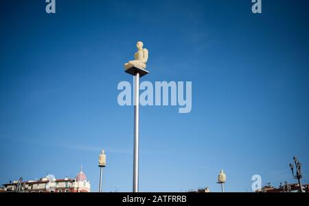 Blick auf die südfranzösischen Städte Monaco und Nizza. Stockfoto