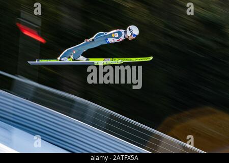 Seefeld, Österreich. Februar 2020. Philipp Orter von Österreich bei - VIESSMANN FIS-NORDISCHE KOMBINATION WELTCUP SEEFELD am 1. Februar 2020 in Seefeld, . Credit: Thomas Reiner/ESPA/Alamy Live News Stockfoto