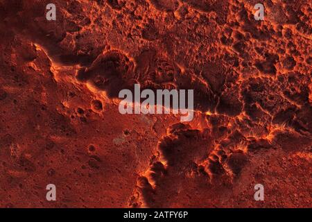 Die Elemente der Marsoberfläche dieses Bildes wurden von der NASA eingerichtet. Stockfoto