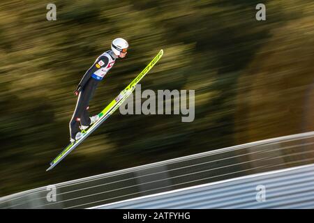 Seefeld, Österreich. Februar 2020. Martin Fritz von Österreich bei - VIESSMANN FIS-NORDISCHE KOMBINATION WELTCUP SEEFELD am 1. Februar 2020 in Seefeld, . Credit: Thomas Reiner/ESPA/Alamy Live News Stockfoto