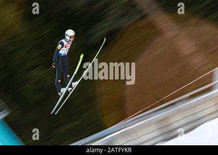 Seefeld, Österreich. Februar 2020. Martin Fritz von Österreich bei - VIESSMANN FIS-NORDISCHE KOMBINATION WELTCUP SEEFELD am 1. Februar 2020 in Seefeld, . Credit: Thomas Reiner/ESPA/Alamy Live News Stockfoto