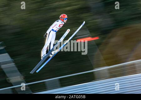 Seefeld, Österreich. Februar 2020. Fabian Riessle von GER AT - VIESSMANN FIS-NORDISCHE KOMBINATION WELTCUP SEEFELD am 1. Februar 2020 in Seefeld, . Credit: Thomas Reiner/ESPA/Alamy Live News Stockfoto