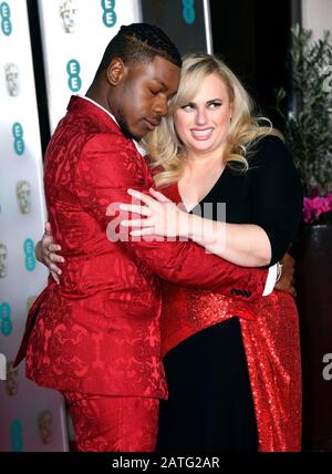 John Boyega und Rebel Wilson besuchen die After-Show-Party für die 73. British Academy Film Awards. Stockfoto