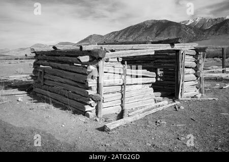 Altes Blockhaus Stockfoto