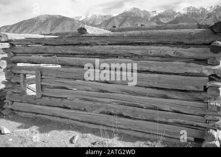 Altes Blockhaus Stockfoto