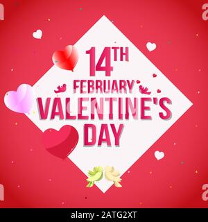 Valentinstag Verkauf Hintergrund mit Herzen. Wallpaper.Flyer, Einladung, Poster, Broschüre, Banner. Stock Vektor