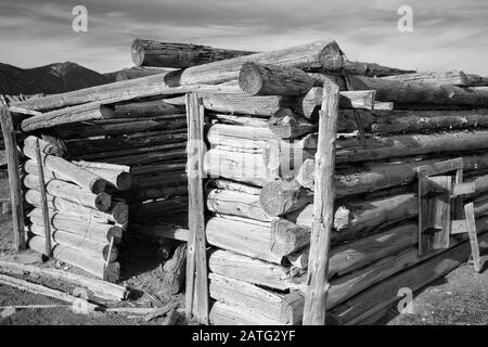 Altes Blockhaus Stockfoto