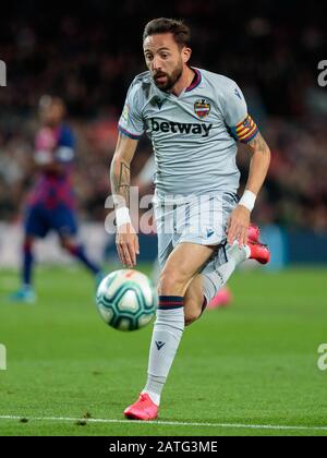 Barcelona, Spanien. Februar 2020. Barcelona, SPANIEN - 02. FEBRUAR: José Luis Morales von Levante UD beim Liga-Spiel zwischen dem FC Barcelona und Levante UD im Camp Nou am 02. Februar 2020 in Barcelona, Spanien. Kredit: Dax Images / Alamy Live News Stockfoto