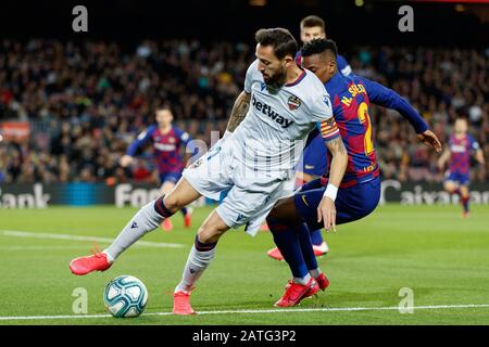 Barcelona, Spanien. Februar 2020. Barcelona, SPANIEN - 02. FEBRUAR: José Luis Morales von Levante UD beim Liga-Spiel zwischen dem FC Barcelona und Levante UD im Camp Nou am 02. Februar 2020 in Barcelona, Spanien. Kredit: Dax Images / Alamy Live News Stockfoto