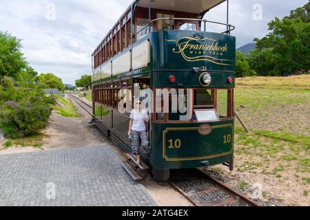 Franschhoek Wine Tram, Cape Winelands, Südafrika Stockfoto