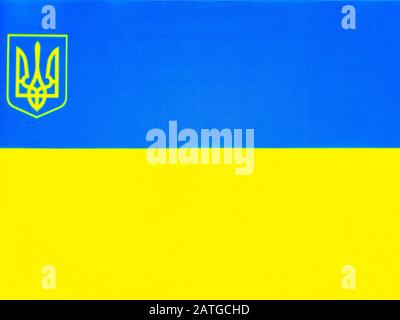 Staatsflaggen der Ukraine mit Platz für Text. Stockfoto