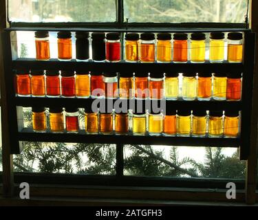 Wir feiern den Frühling in Vermont und die Green Mountains von VT. Ahorn-Sirup, Vögel, Bienen, Blumen, Bäume Stockfoto