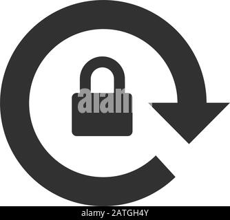 Symbol für Rotation gesperrt. Darstellung des Stock-Vektors auf weißem Hintergrund isoliert. Stock Vektor