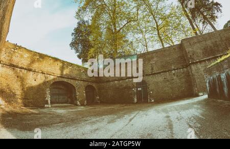 Alte Mauern von Lucca, Italien. Stockfoto