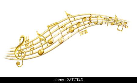 Music Melody Notes, Treble Clef Und Sharp Vector Stock Vektor