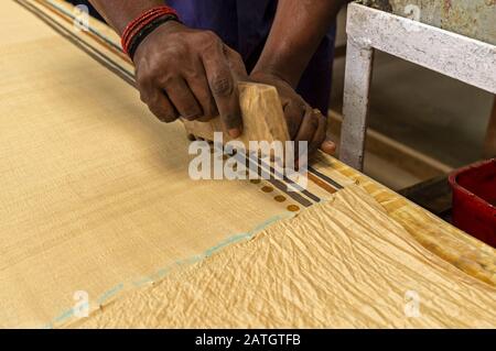 Saree Printing nach Blöcken Stockfoto