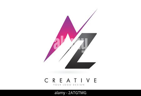AZ A Z Letter Logo mit Colorblock Design und Creative Cut. Kreatives Logo-Design. Stock Vektor
