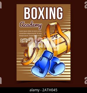 Werbebanner Der Boxsportakademie Vector Stock Vektor