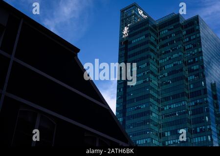 Die Büros der Rand Merchant Bank in der südafrikanischen Hafenstadt Kapstadt Stockfoto