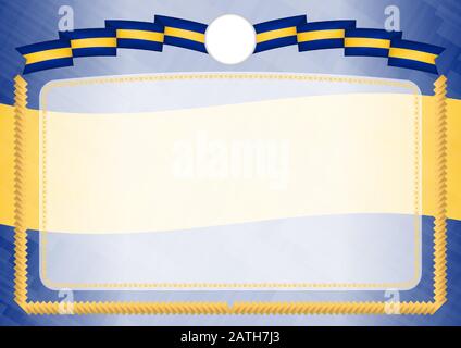 Grenze gemacht mit Barbados Flagge. Pinselstrich. Vorlage Elemente für Ihr Zertifikat und Diplom. Horizontale Ausrichtung. Stock Vektor
