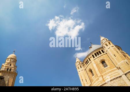 1352 Abtei auf dem Berg Zion. Katholische Heiligtum in Jerusalem, Israel Stockfoto