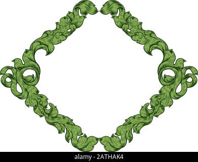 Filigrane Heraldik Blatt Muster FLORALE Frame Stock Vektor